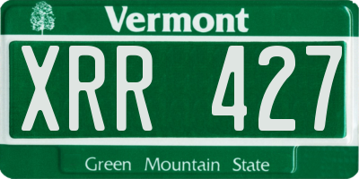 VT license plate XRR427