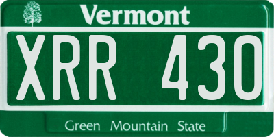 VT license plate XRR430