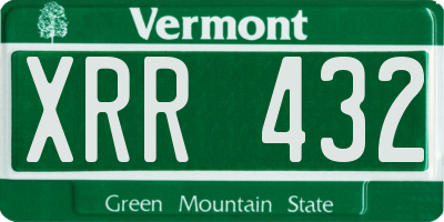 VT license plate XRR432