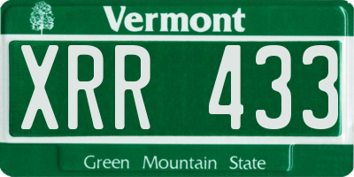 VT license plate XRR433