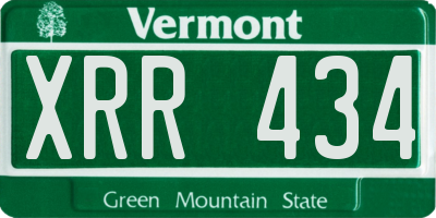 VT license plate XRR434