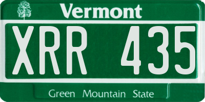 VT license plate XRR435