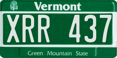 VT license plate XRR437