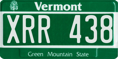 VT license plate XRR438