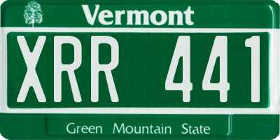 VT license plate XRR441