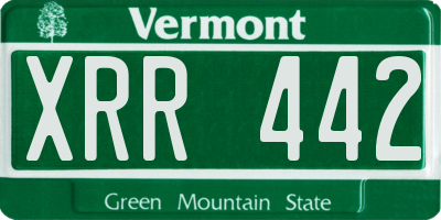 VT license plate XRR442