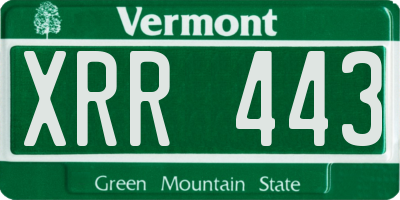 VT license plate XRR443