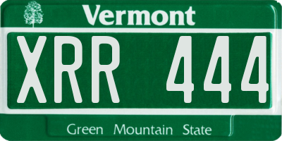 VT license plate XRR444