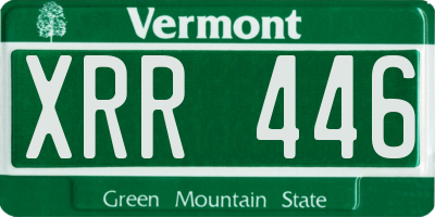 VT license plate XRR446
