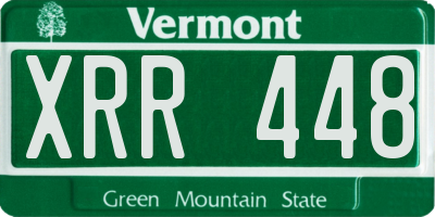 VT license plate XRR448