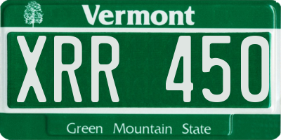 VT license plate XRR450