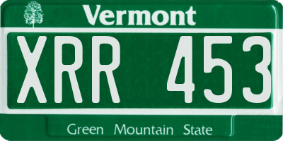 VT license plate XRR453