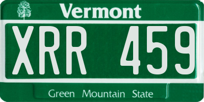 VT license plate XRR459