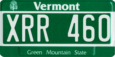 VT license plate XRR460