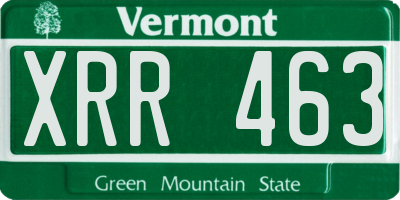 VT license plate XRR463