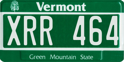 VT license plate XRR464