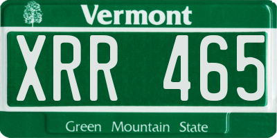 VT license plate XRR465