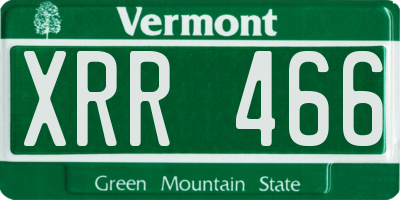 VT license plate XRR466