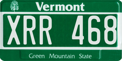 VT license plate XRR468