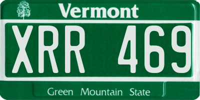 VT license plate XRR469
