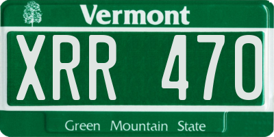 VT license plate XRR470