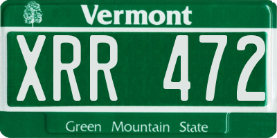 VT license plate XRR472