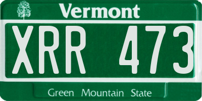VT license plate XRR473