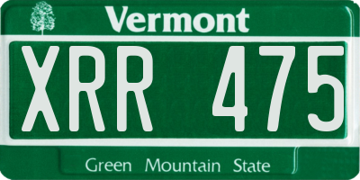 VT license plate XRR475