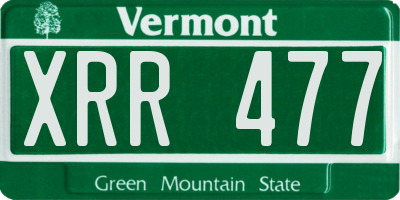 VT license plate XRR477