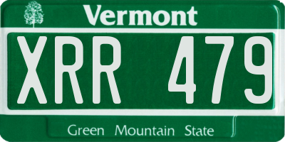 VT license plate XRR479