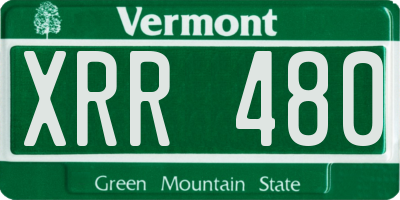 VT license plate XRR480