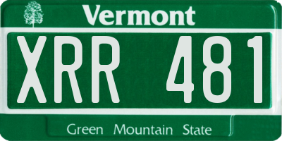 VT license plate XRR481