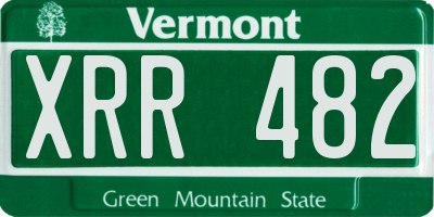 VT license plate XRR482