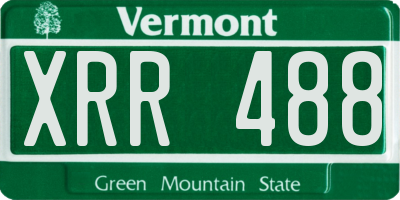 VT license plate XRR488