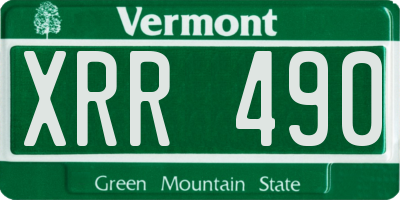 VT license plate XRR490