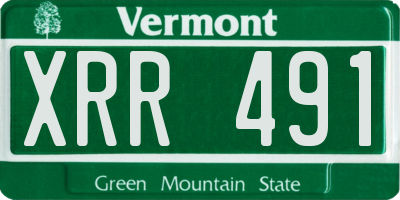 VT license plate XRR491