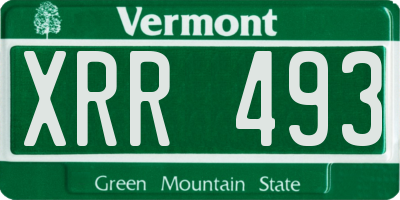 VT license plate XRR493