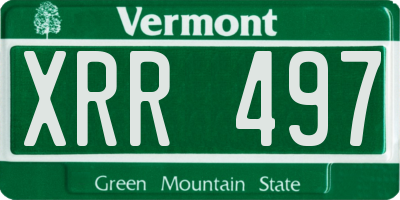 VT license plate XRR497