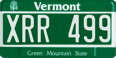 VT license plate XRR499