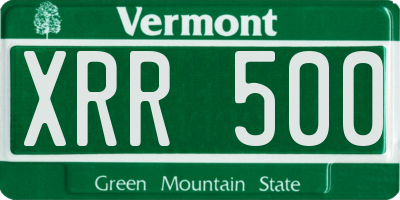 VT license plate XRR500