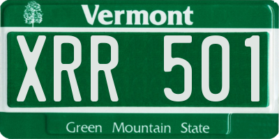 VT license plate XRR501