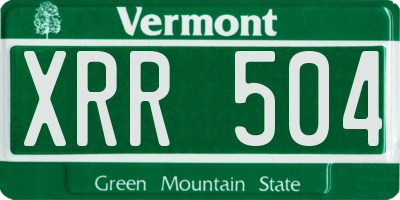 VT license plate XRR504