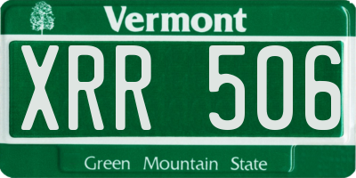 VT license plate XRR506