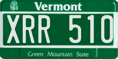 VT license plate XRR510