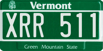 VT license plate XRR511