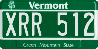 VT license plate XRR512