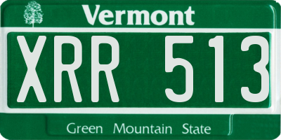 VT license plate XRR513