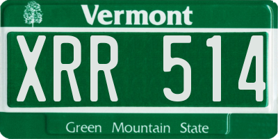 VT license plate XRR514
