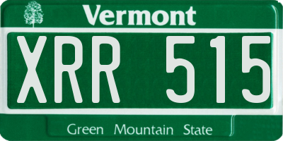 VT license plate XRR515