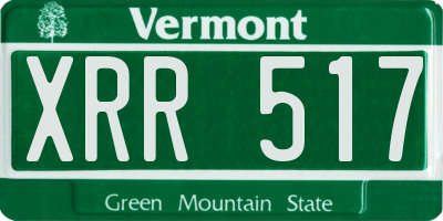 VT license plate XRR517